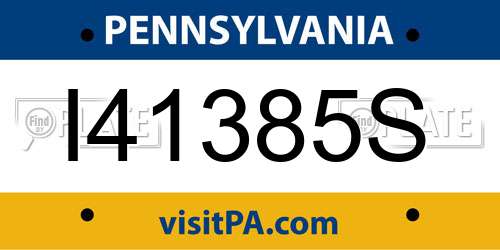 I41385S Pennsylvania License Plate