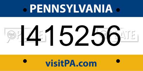 I415256 Pennsylvania License Plate