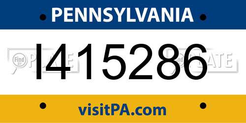 I415286 Pennsylvania License Plate