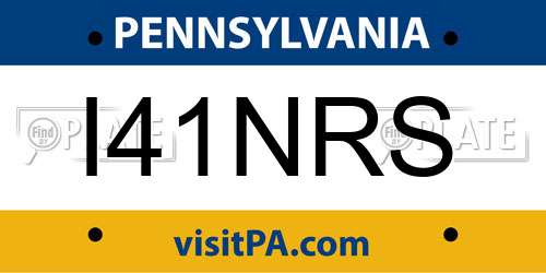 I41NRS Pennsylvania License Plate