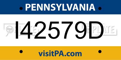 I42579D Pennsylvania License Plate