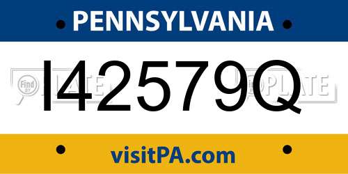 I42579Q Pennsylvania License Plate