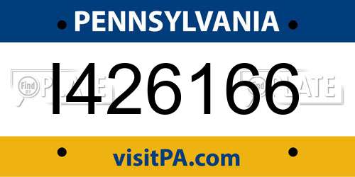 I426166 Pennsylvania License Plate