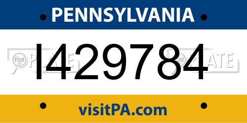 I429784 Pennsylvania License Plate