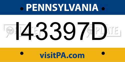 I43397D Pennsylvania License Plate