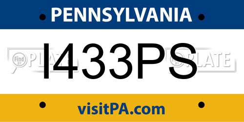 I433PS Pennsylvania License Plate