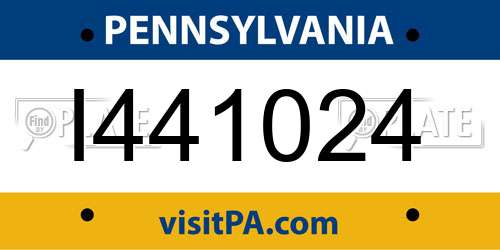 I441024 Pennsylvania License Plate