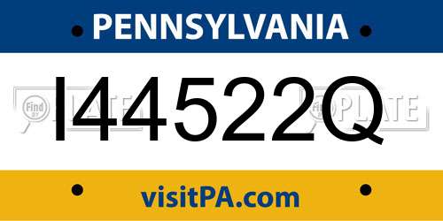 I44522Q Pennsylvania License Plate