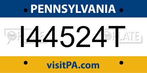 I44524T Pennsylvania License Plate