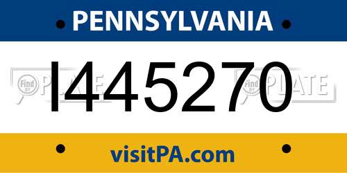 I445270 Pennsylvania License Plate