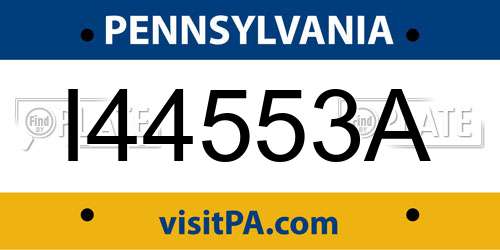 I44553A Pennsylvania License Plate