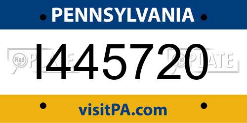 I445720 Pennsylvania License Plate