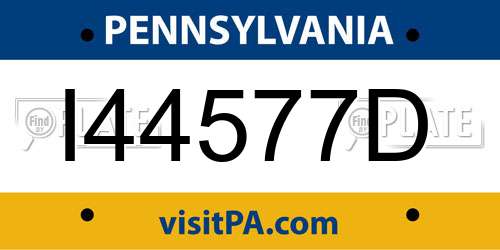 I44577D Pennsylvania License Plate