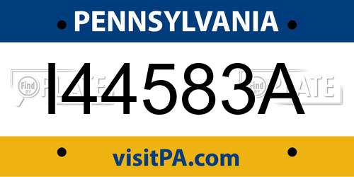 I44583A Pennsylvania License Plate