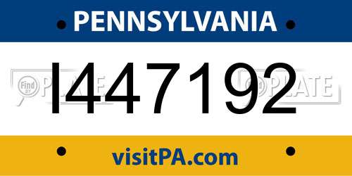 I447192 Pennsylvania License Plate