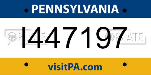 I447197 Pennsylvania License Plate