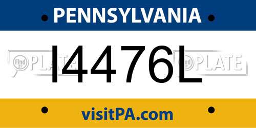 I4476L Pennsylvania License Plate
