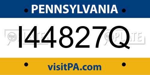 I44827Q Pennsylvania License Plate