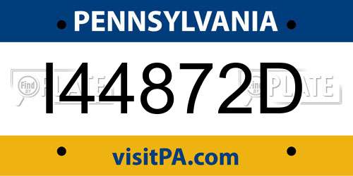I44872D Pennsylvania License Plate