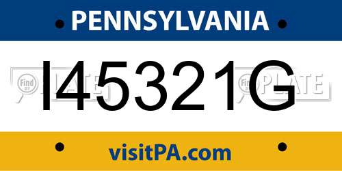 I45321G Pennsylvania License Plate