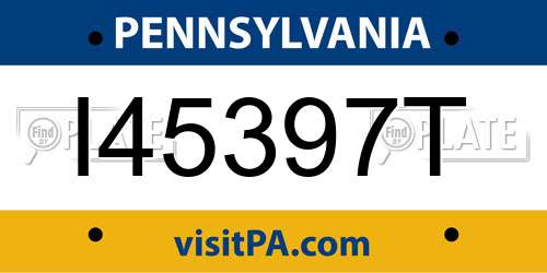 I45397T Pennsylvania License Plate