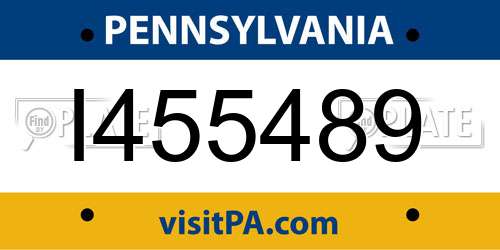 I455489 Pennsylvania License Plate