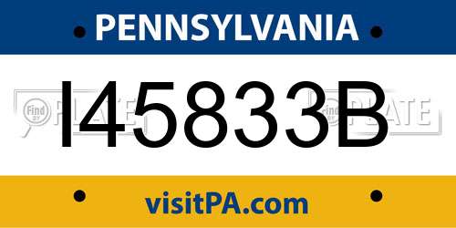 I45833B Pennsylvania License Plate