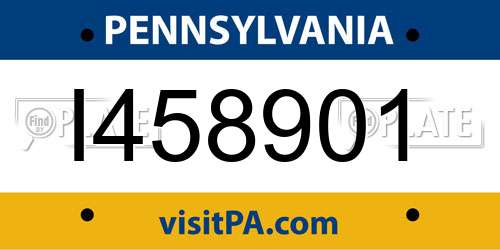 I458901 Pennsylvania License Plate