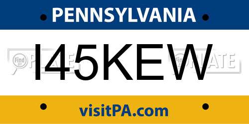 I45KEW Pennsylvania License Plate