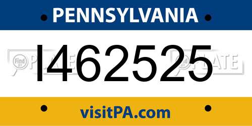 I462525 Pennsylvania License Plate