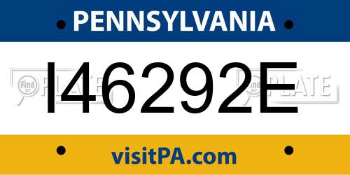I46292E Pennsylvania License Plate