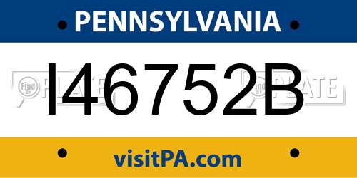 I46752B Pennsylvania License Plate