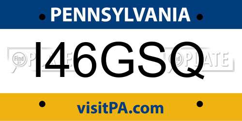 I46GSQ Pennsylvania License Plate