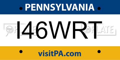 I46WRT Pennsylvania License Plate