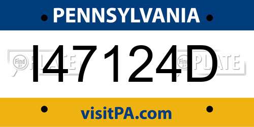 I47124D Pennsylvania License Plate