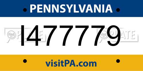 I477779 Pennsylvania License Plate