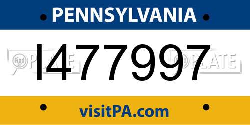 I477997 Pennsylvania License Plate