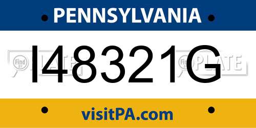 I48321G Pennsylvania License Plate
