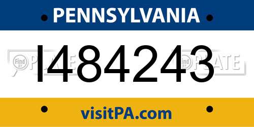 I484243 Pennsylvania License Plate