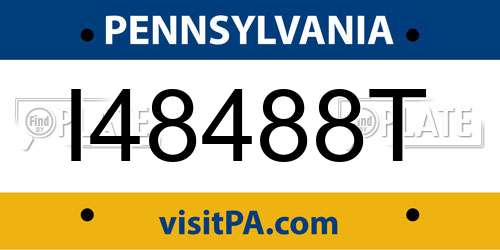 I48488T Pennsylvania License Plate