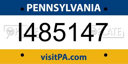 I485147 Pennsylvania License Plate