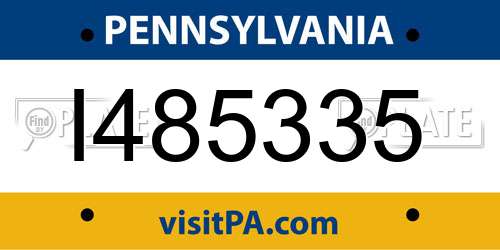 I485335 Pennsylvania License Plate