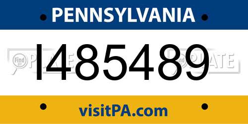 I485489 Pennsylvania License Plate