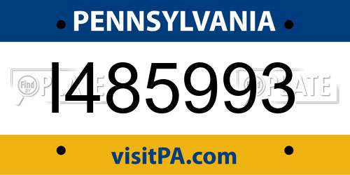 I485993 Pennsylvania License Plate