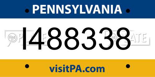 I488338 Pennsylvania License Plate