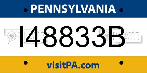 I48833B Pennsylvania License Plate