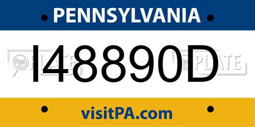 I48890D Pennsylvania License Plate