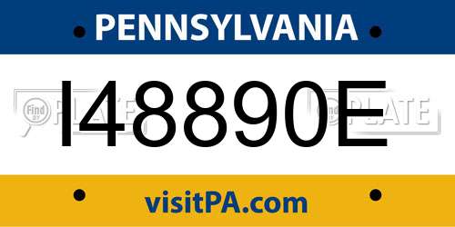 I48890E Pennsylvania License Plate