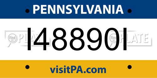 I48890I Pennsylvania License Plate