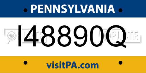 I48890Q Pennsylvania License Plate
